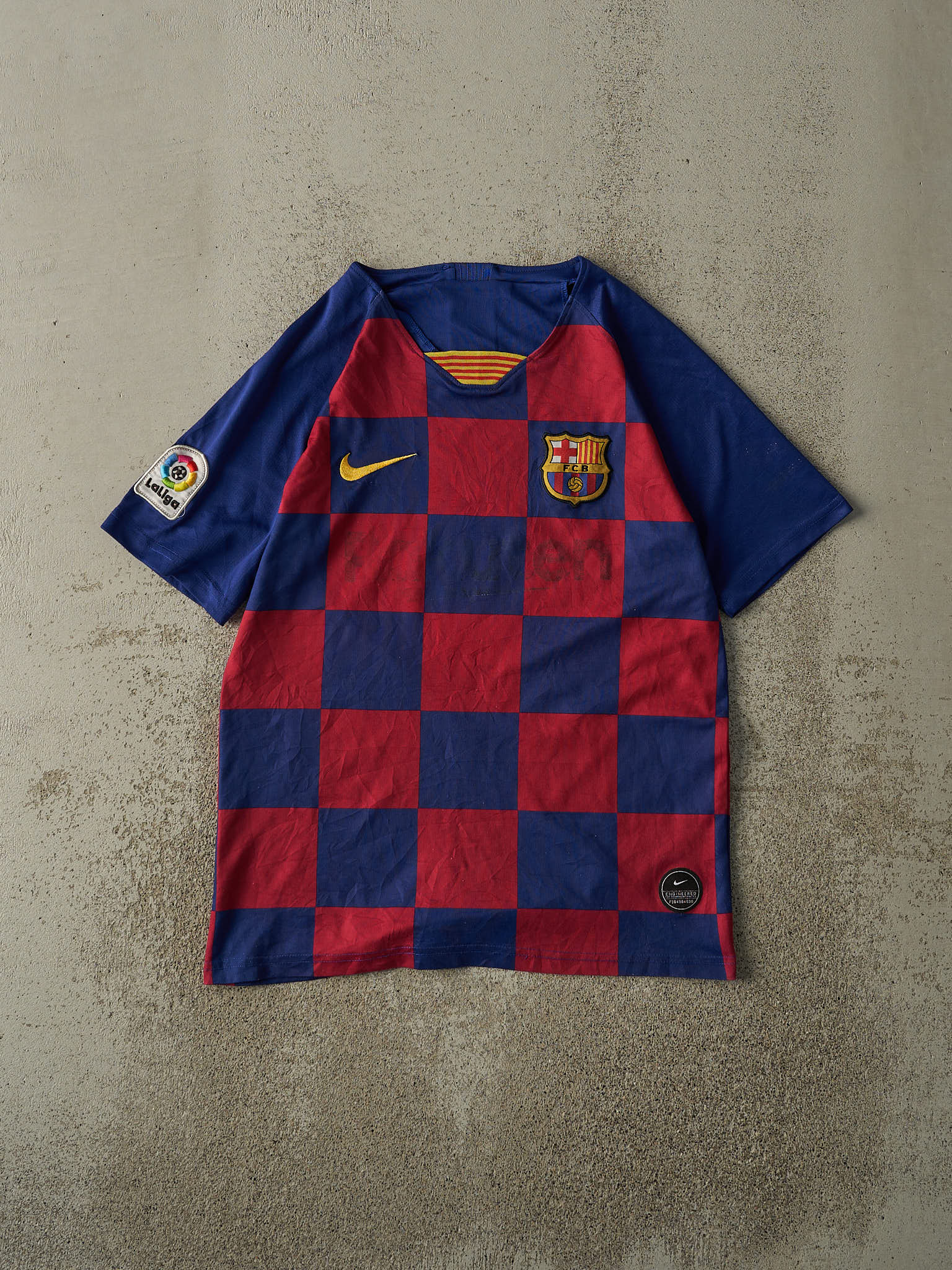 Vintage Y2K Blue & Red FC Barcelona #17 Antoine Griezmann Nike Soccer Jersey (S/M)