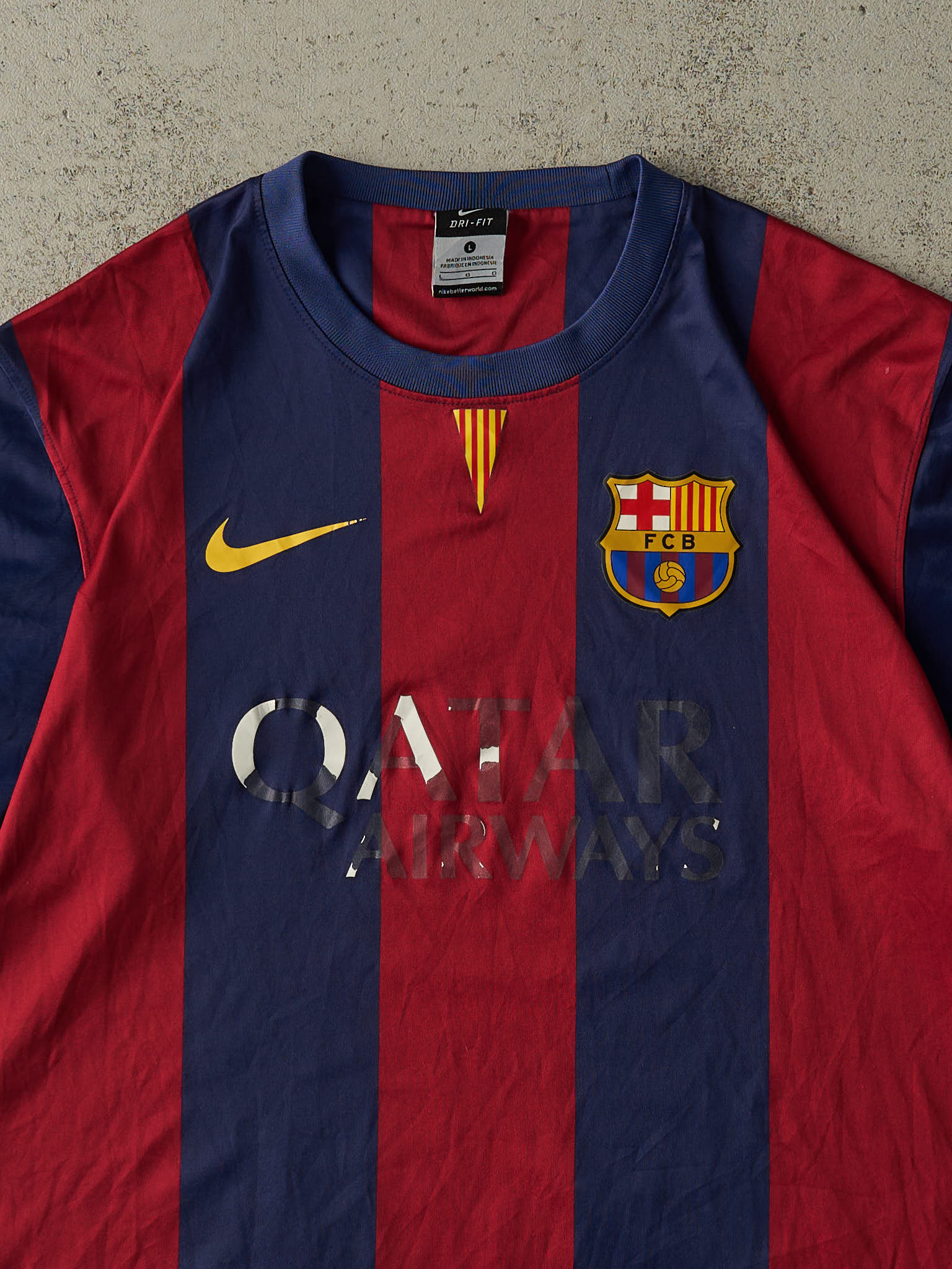 Vintage 14' Navy & Red Nike FC Barcelona Soccer Jersey (L/XL)