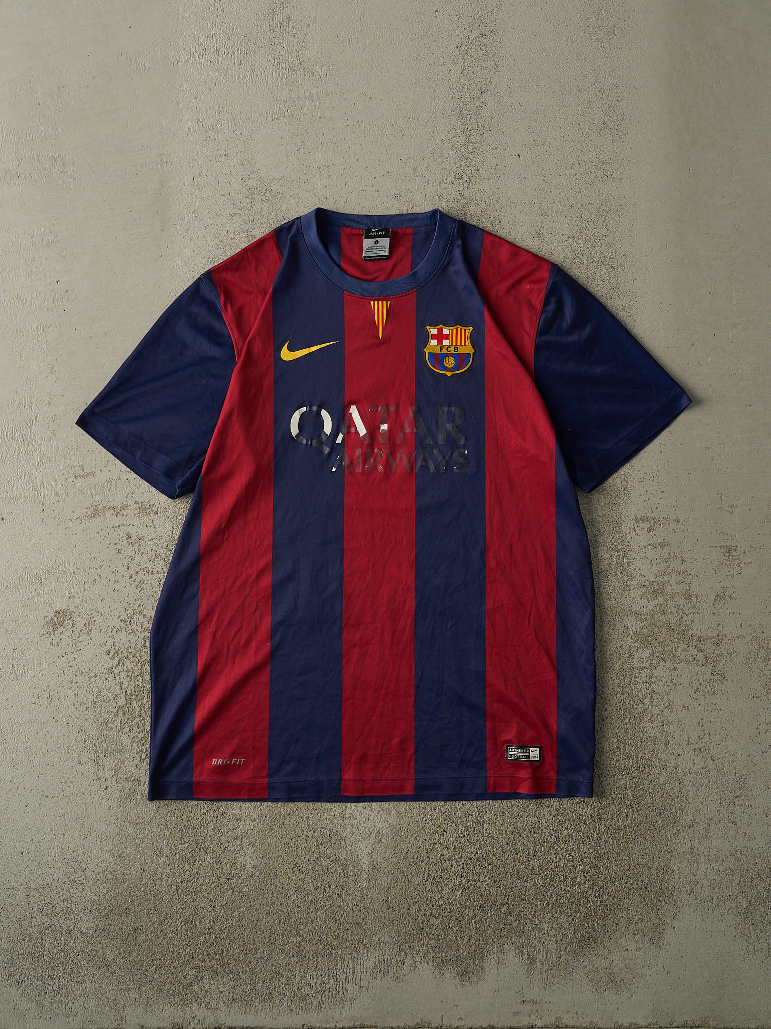 Vintage 14' Navy & Red Nike FC Barcelona Soccer Jersey (L/XL)