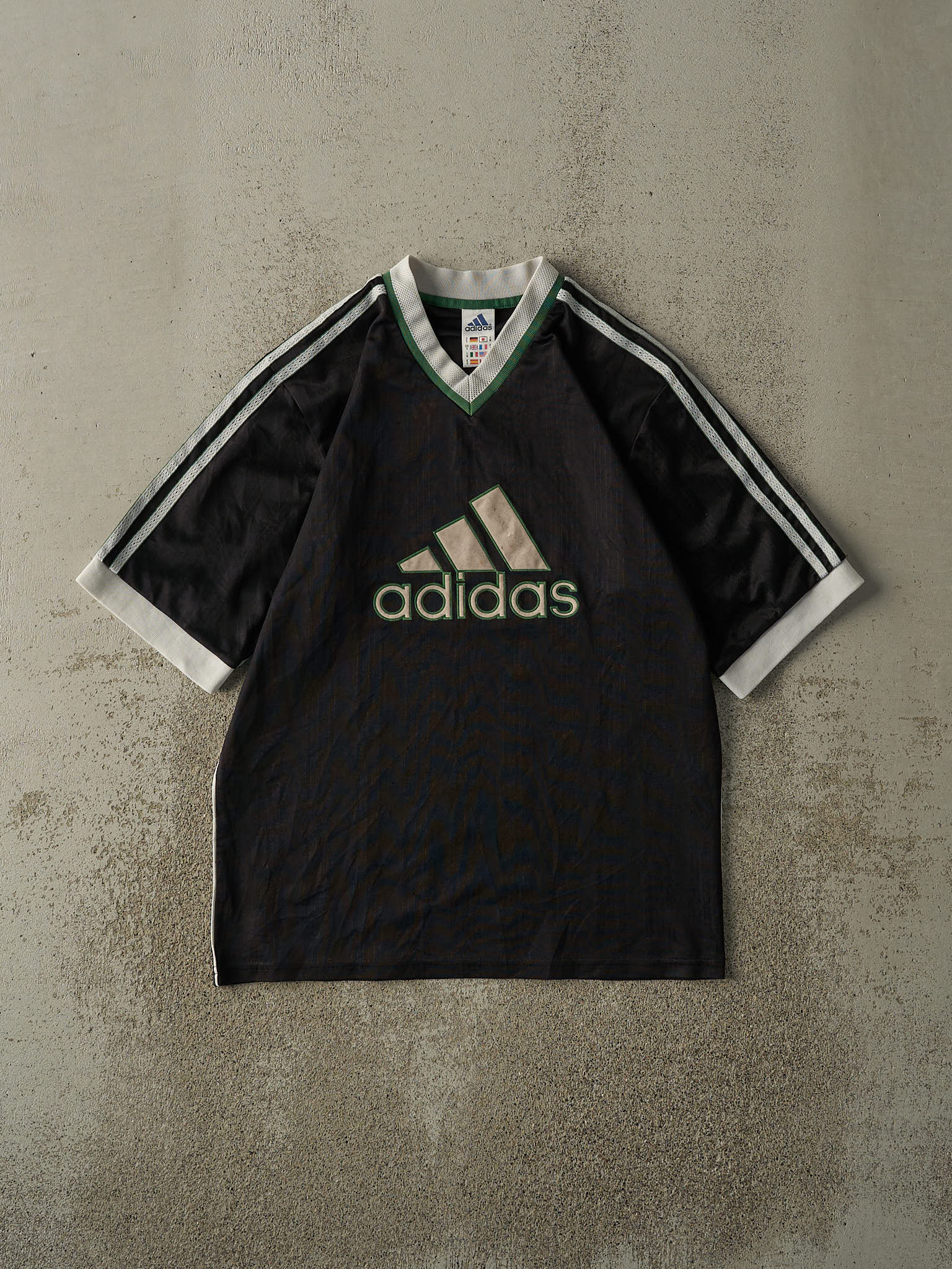 Vintage 90s Black Adidas Soccer Jersey (M)
