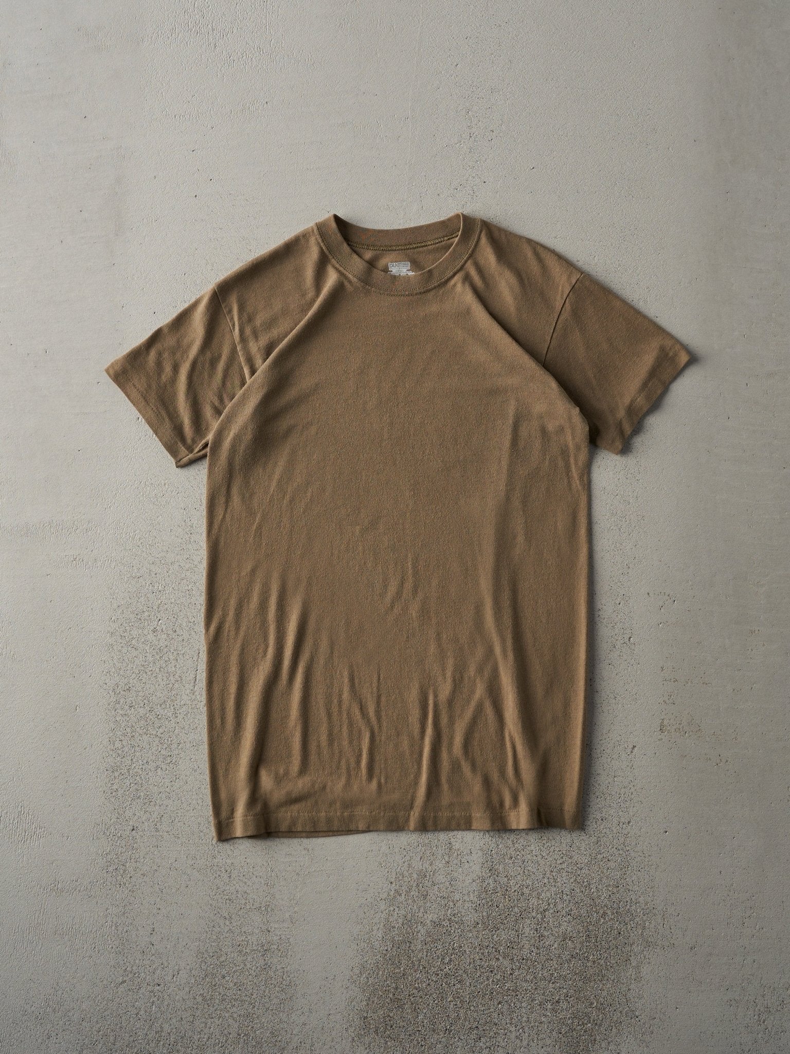 Vintage Y2K Dark Beige Duke Athletic Products Blank Tee (XS)