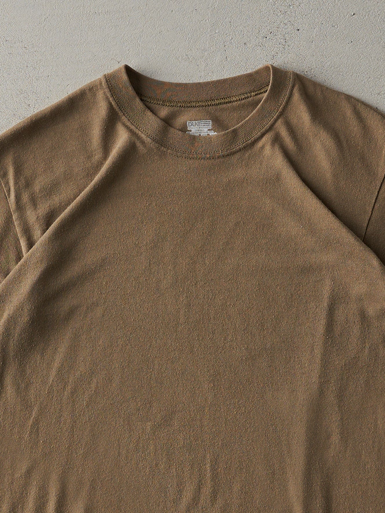Vintage Y2K Dark Beige Duke Athletic Products Blank Tee (XS)