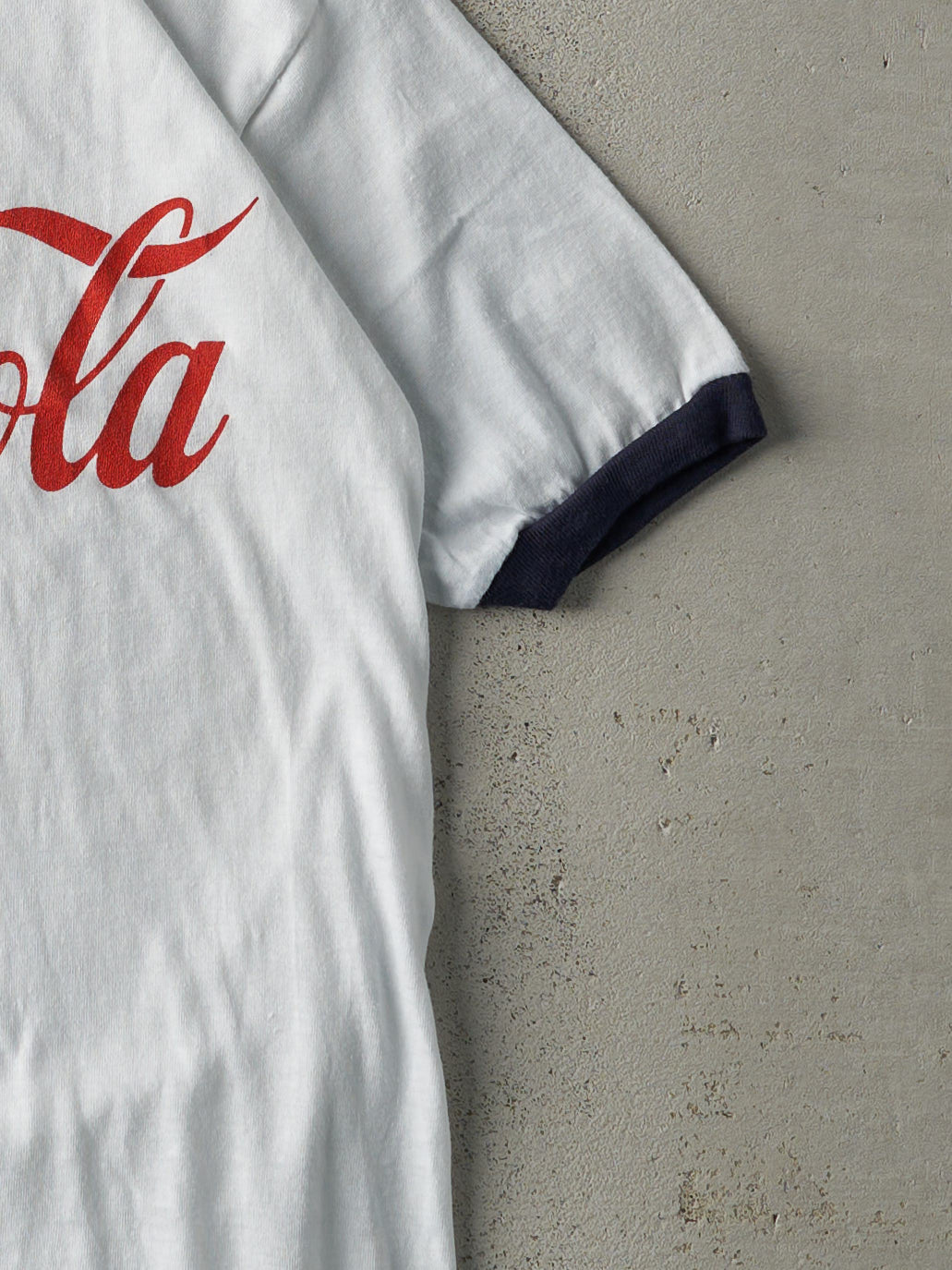 Vintage 80s White Coca-Cola Ringer Tee (XS)