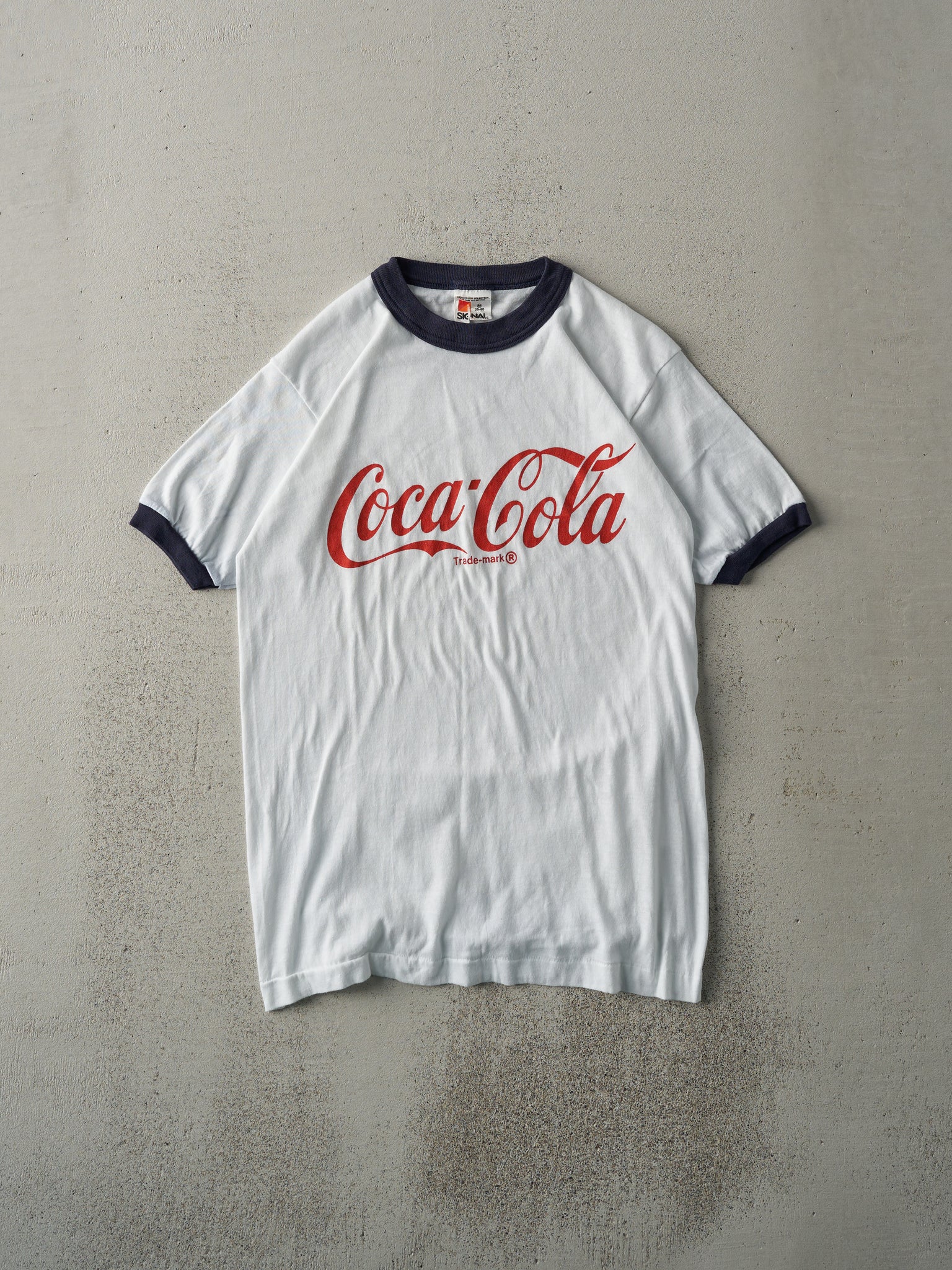 Vintage 80s White Coca-Cola Ringer Tee (XS)