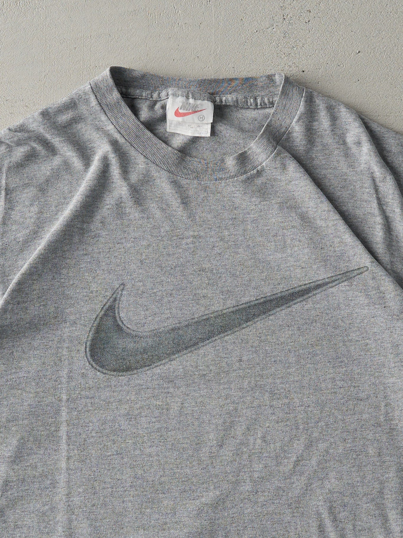 Vintage 90s Grey Nike Swoosh Logo Tee (M)