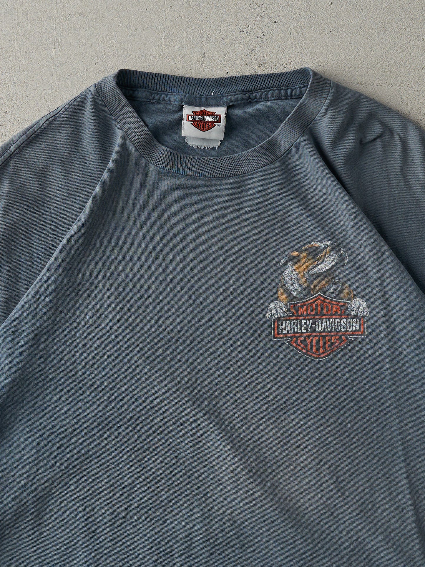 17' Blue Faded Daytona Beach Harley Davidson Tee (M)