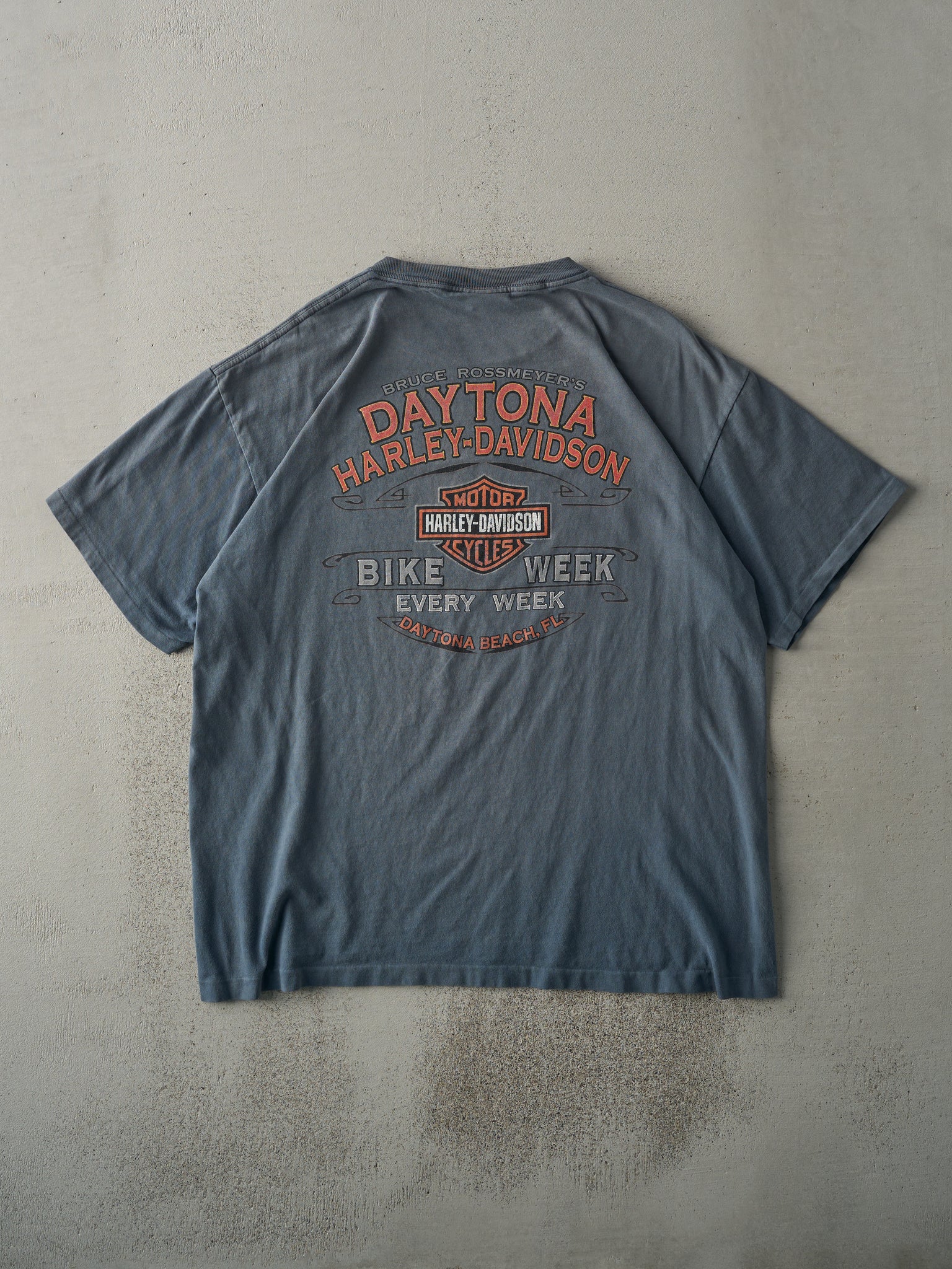 17' Blue Faded Daytona Beach Harley Davidson Tee (M)