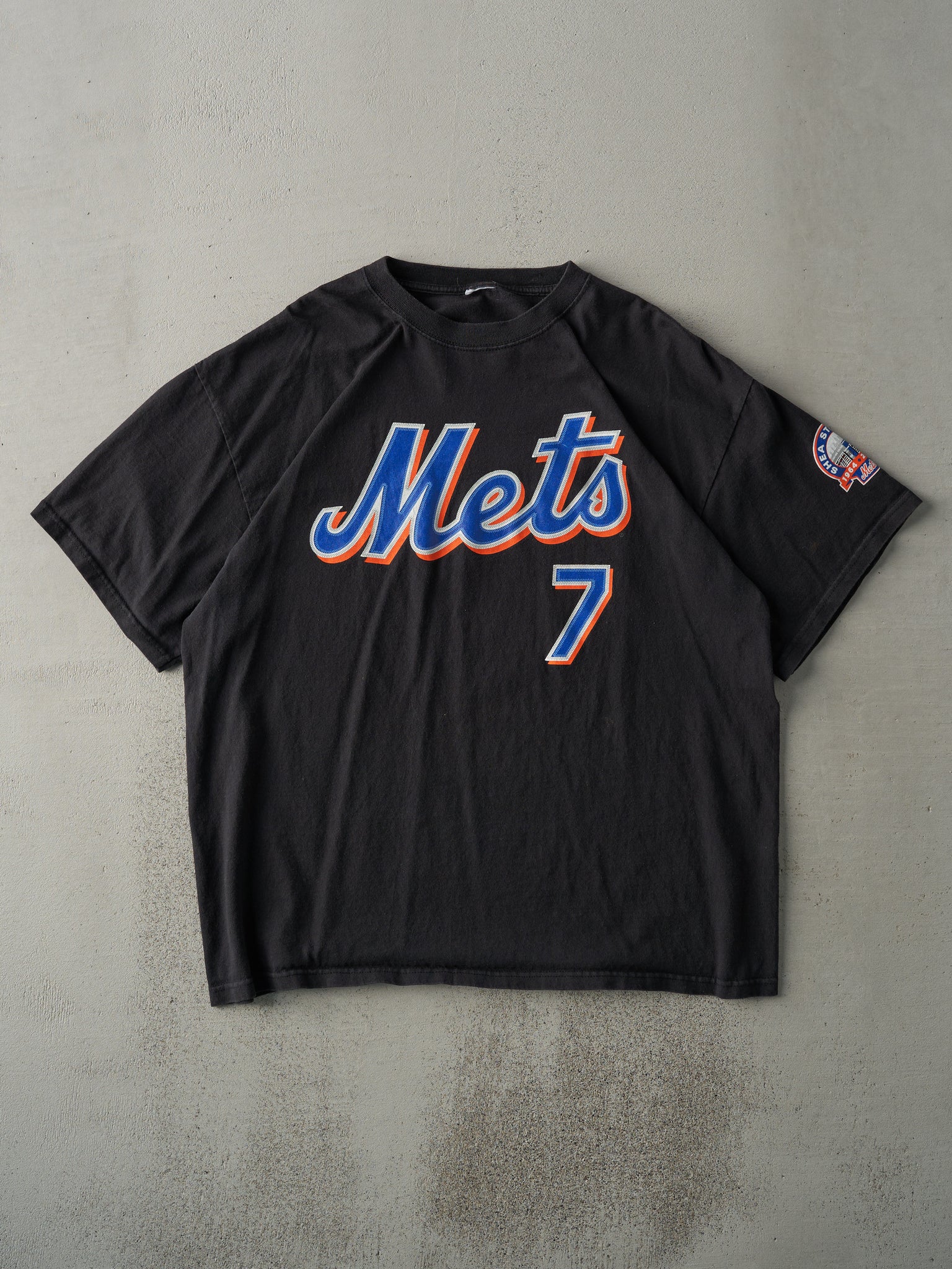 Vintage 08' Black Mets Player Jose Reyes Baseball Tee (L)