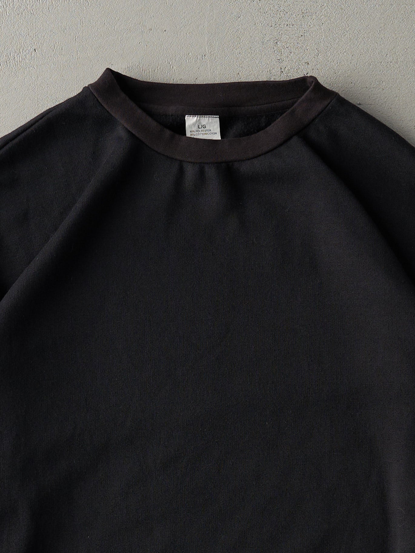 Vintage 80s Black Blank Crewneck (L)