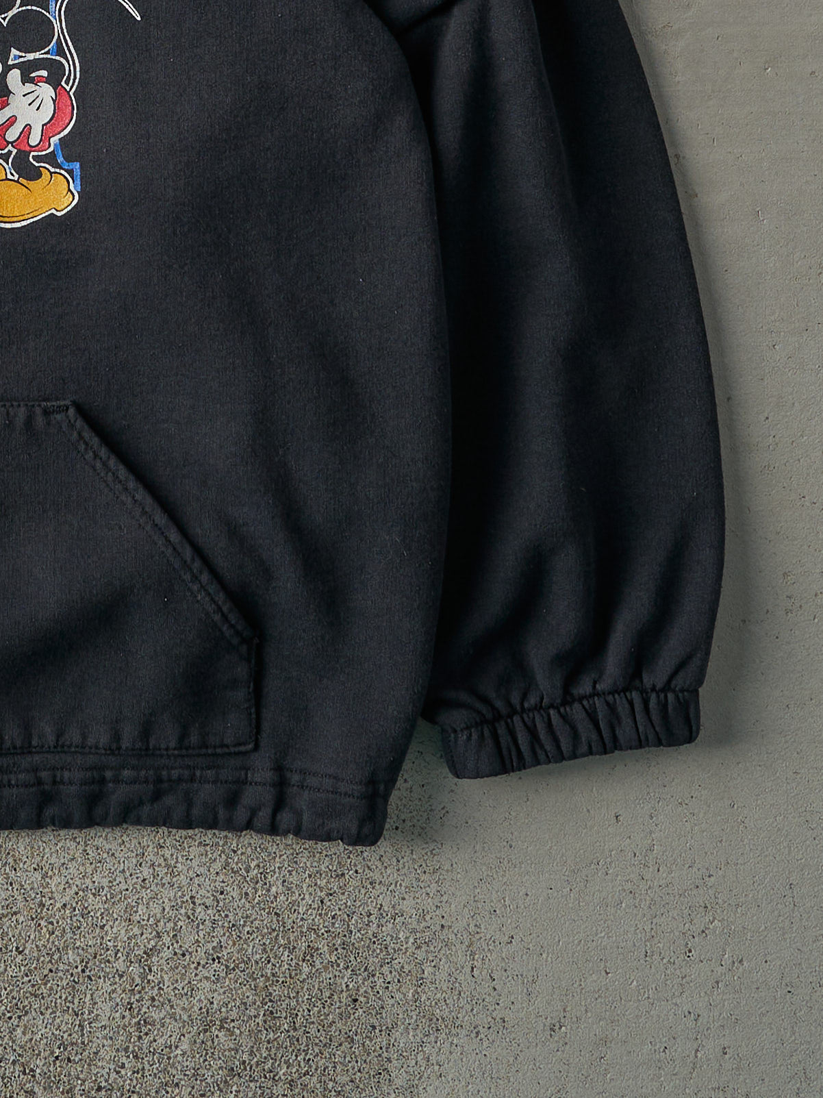 Vintage 90s Black Mickey Mouse Cropped Hoodie (L)