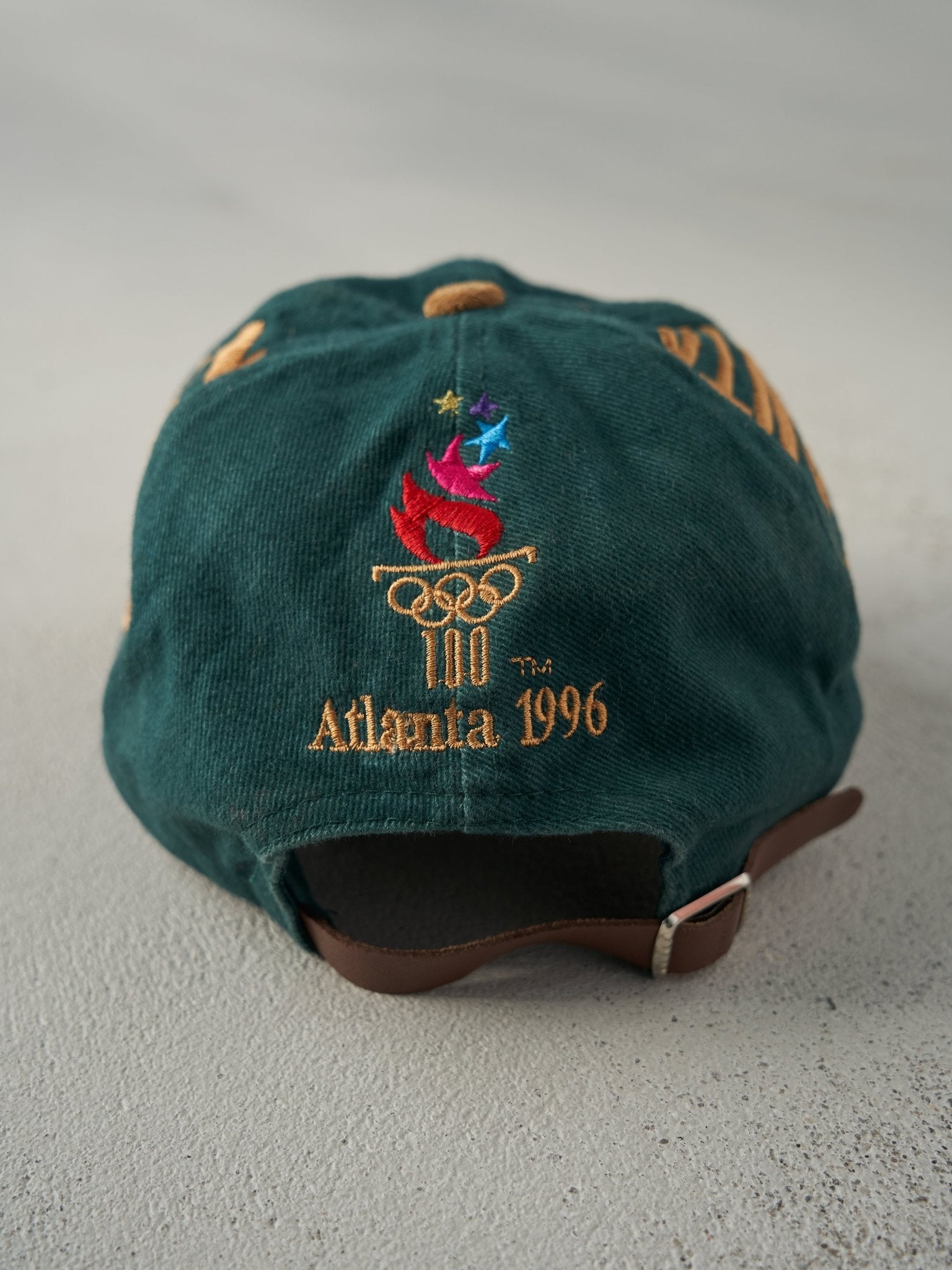 Vintage 96' Forest Green Team Canada Olympics Leather Strapback Hat