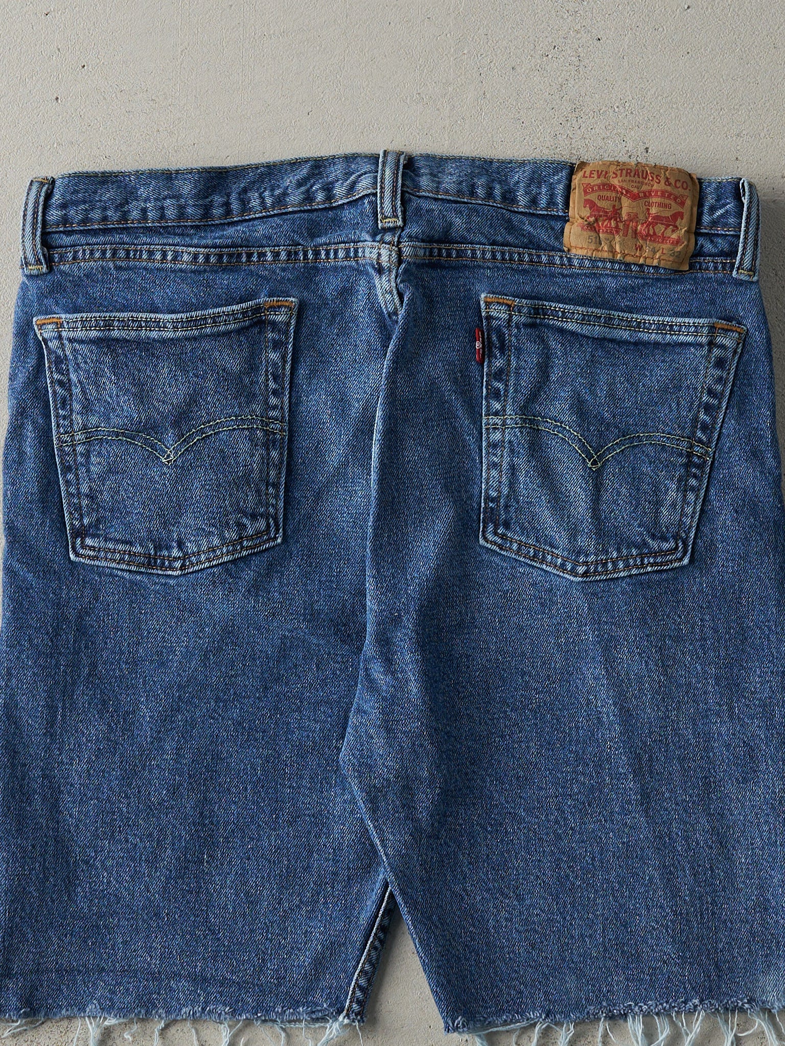 Vintage Y2K Dark Wash Levi's 510 Cut Off Jean Shorts (34x8)