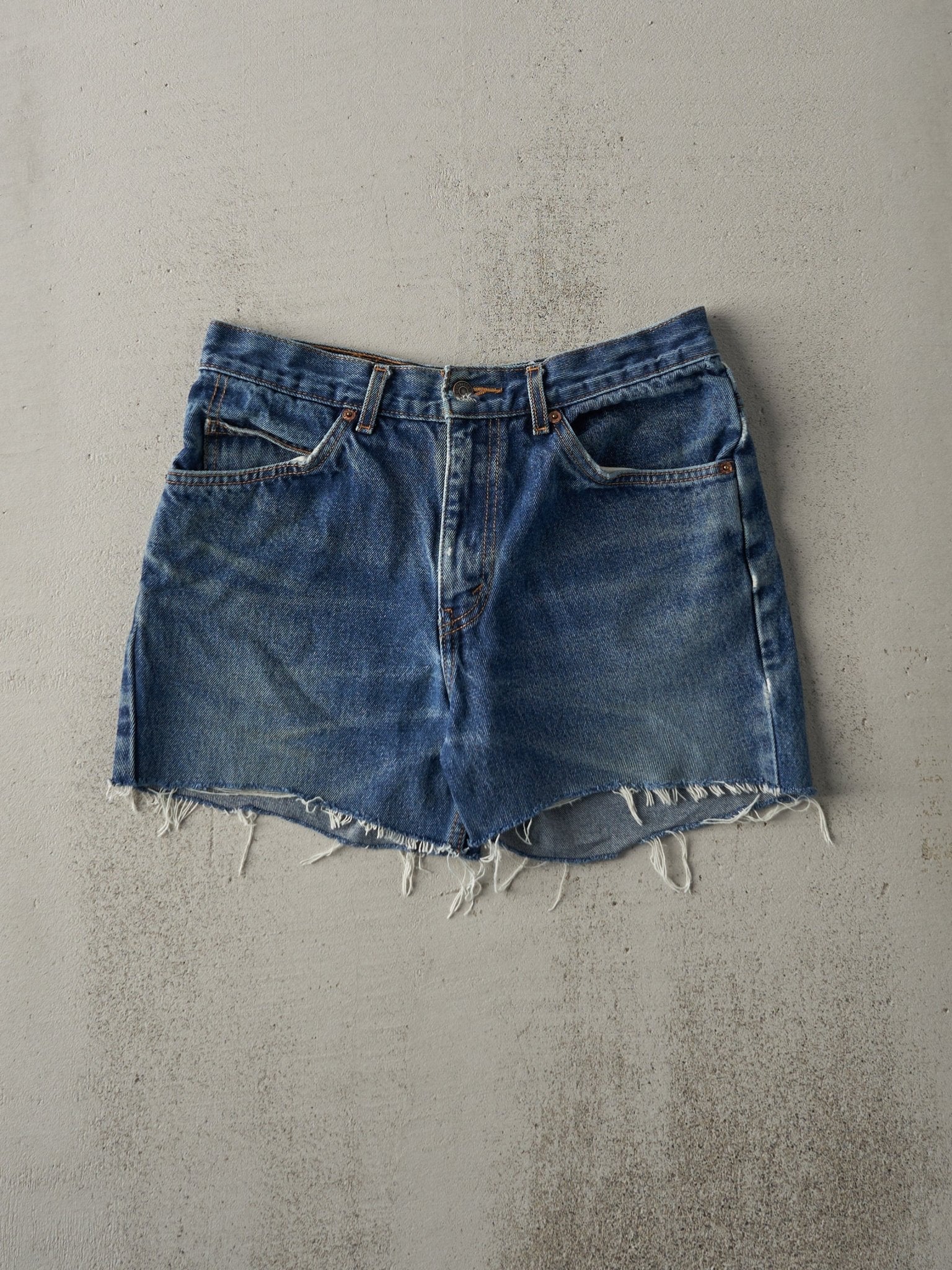 Vintage 90s Dark Wash Levi's Orange Tab Cut Off Jean Shorts (30x4)