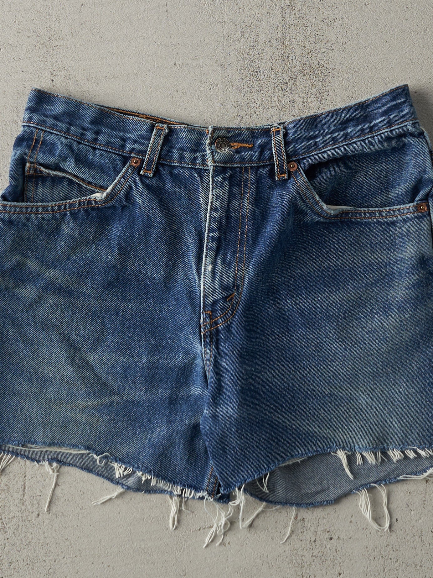 Vintage 90s Dark Wash Levi's Orange Tab Cut Off Jean Shorts (30x4)