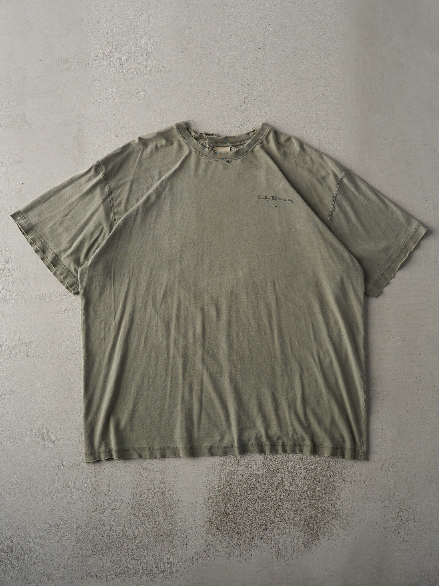 Vintage 90s Washed Green LL Bean Logo Tee (XL)