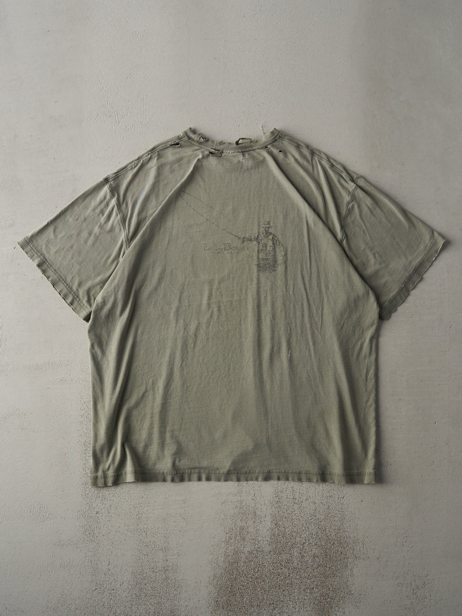 Vintage 90s Washed Green LL Bean Logo Tee (XL)