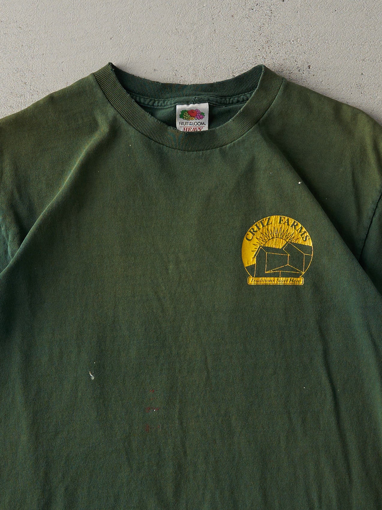 Vintage Y2K Forest Green Sun Faded Critz Farms Tee (S)