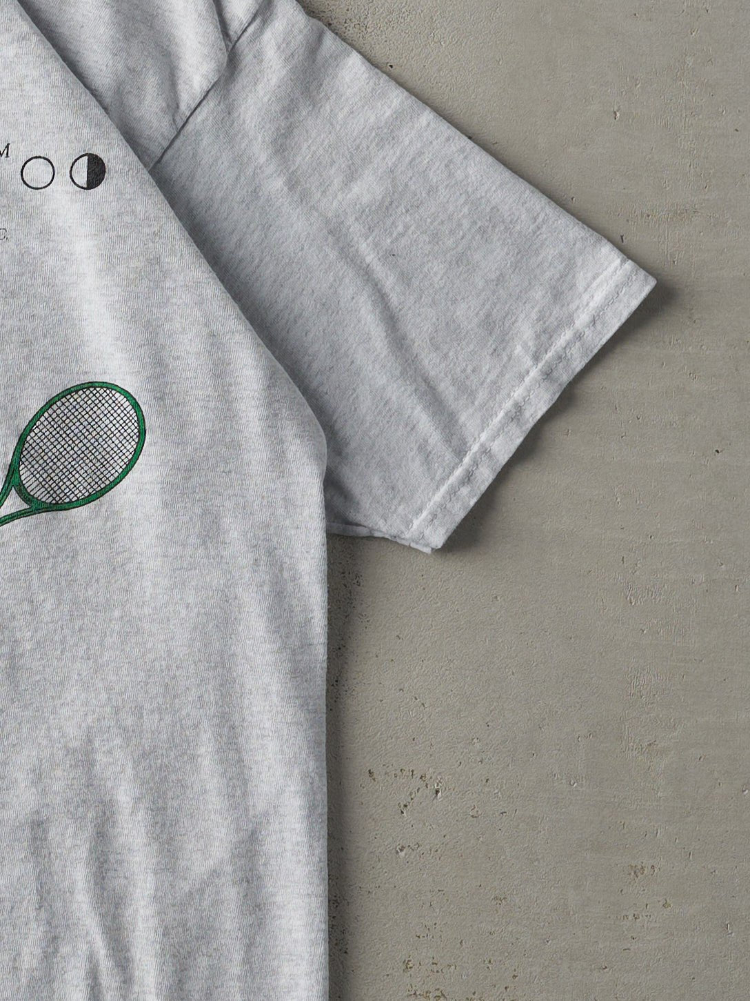 Vintage 90s Heather Grey Timeline Tennis Tee (M)
