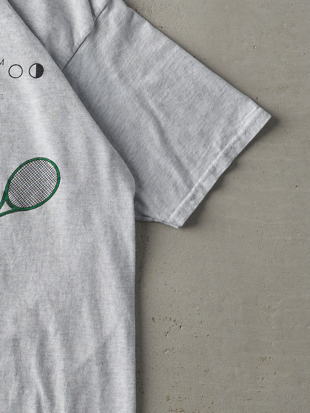 Vintage 90s Heather Grey Timeline Tennis Tee (M)