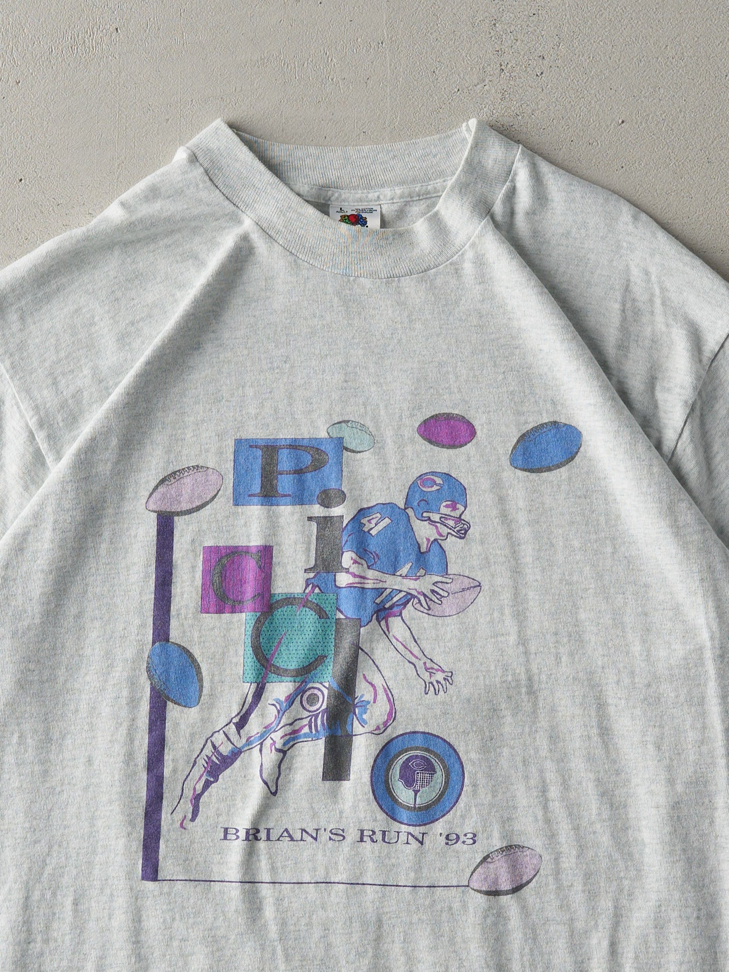 Vintage 93' Heather Grey Brian Picclo Run Single Stitch Tee (M)