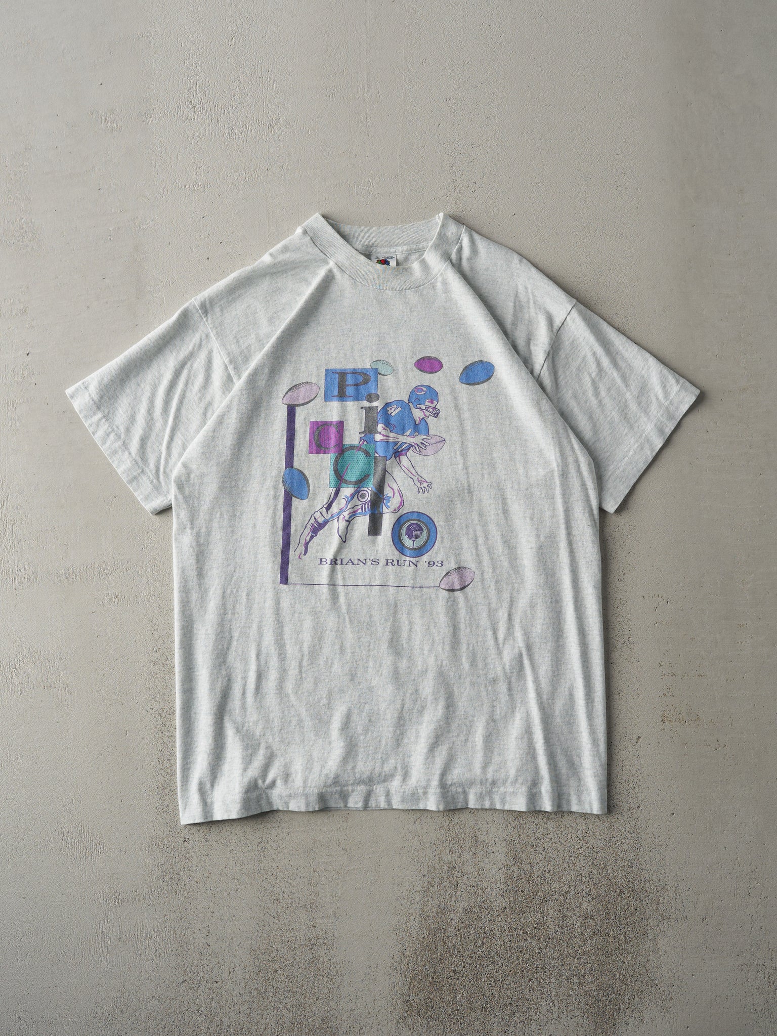 Vintage 93' Heather Grey Brian Picclo Run Single Stitch Tee (M)