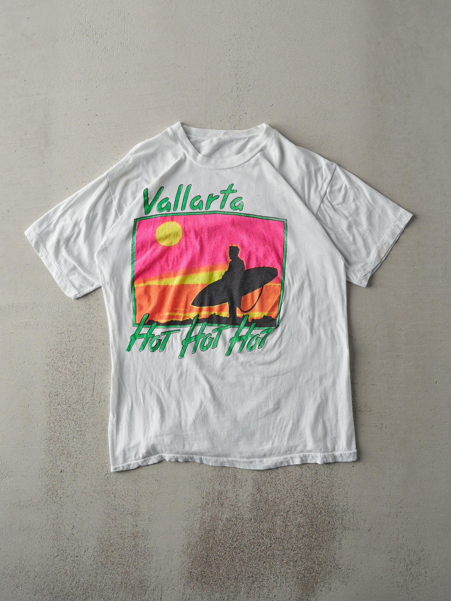 Vintage 80s White Vallarta Surf Single Stitch Tee (M)