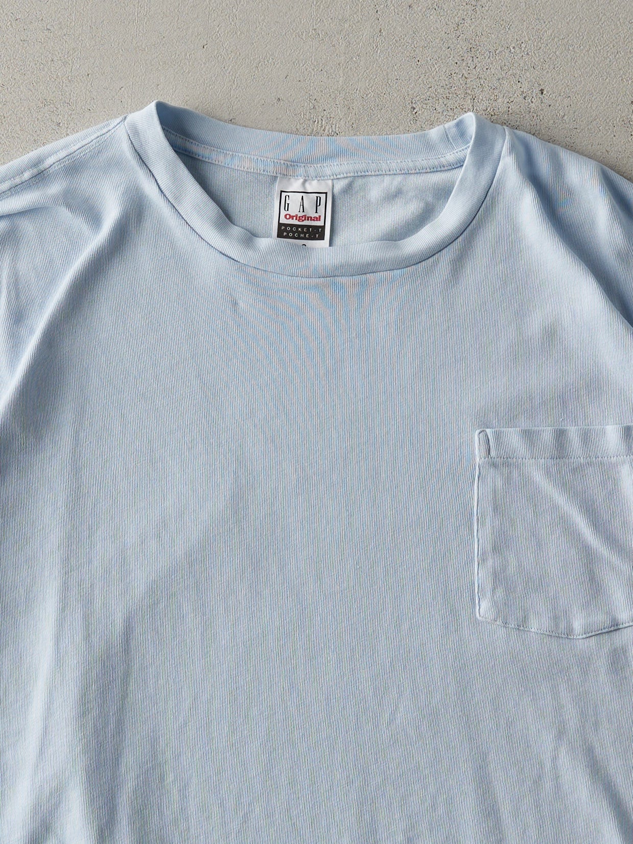 Vintage 90s Baby Blue Cropped Gap Pocket Tee (M)