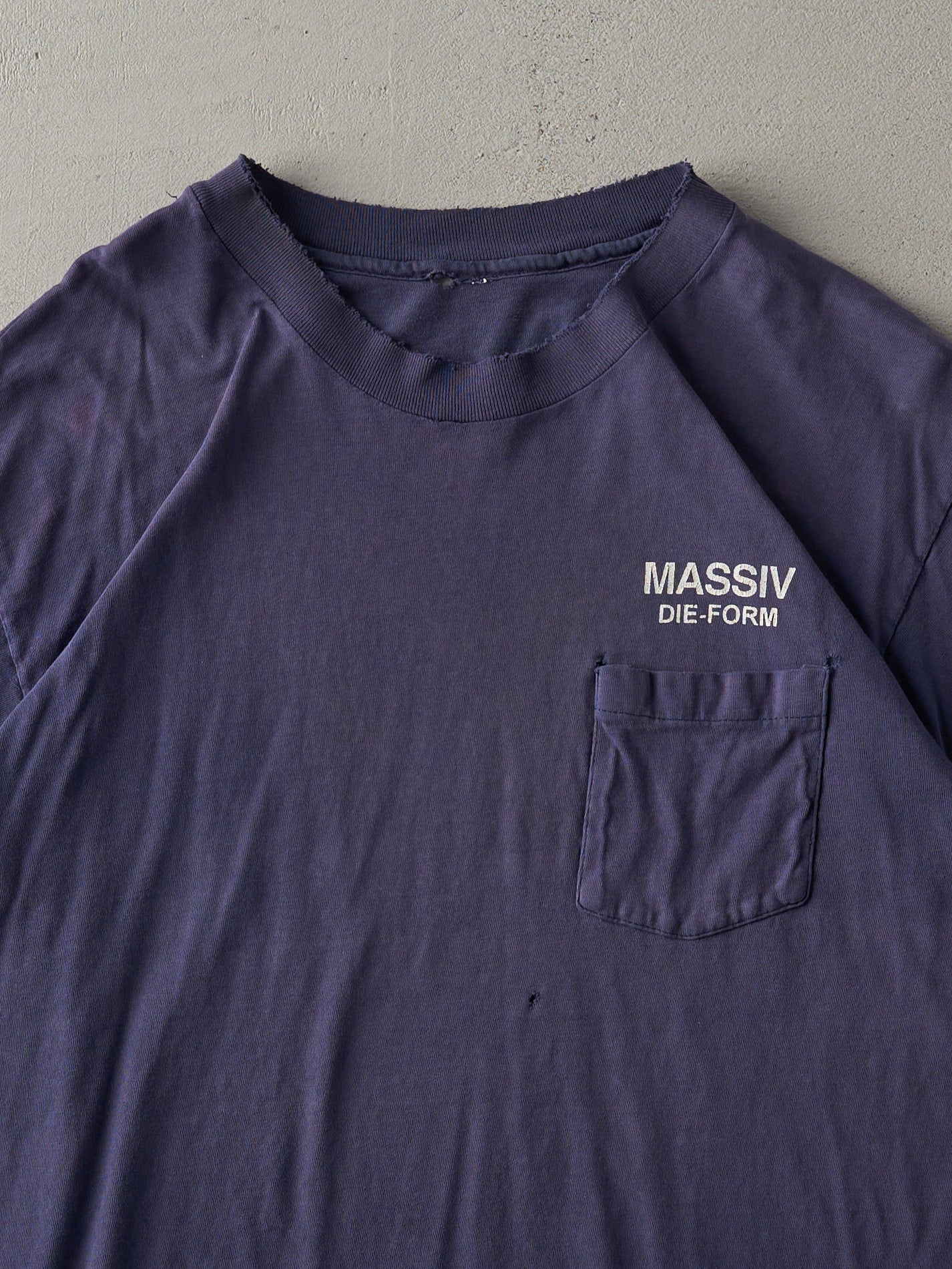 Vintage 90s Navy Blue Massiv Pocket Tee (M)