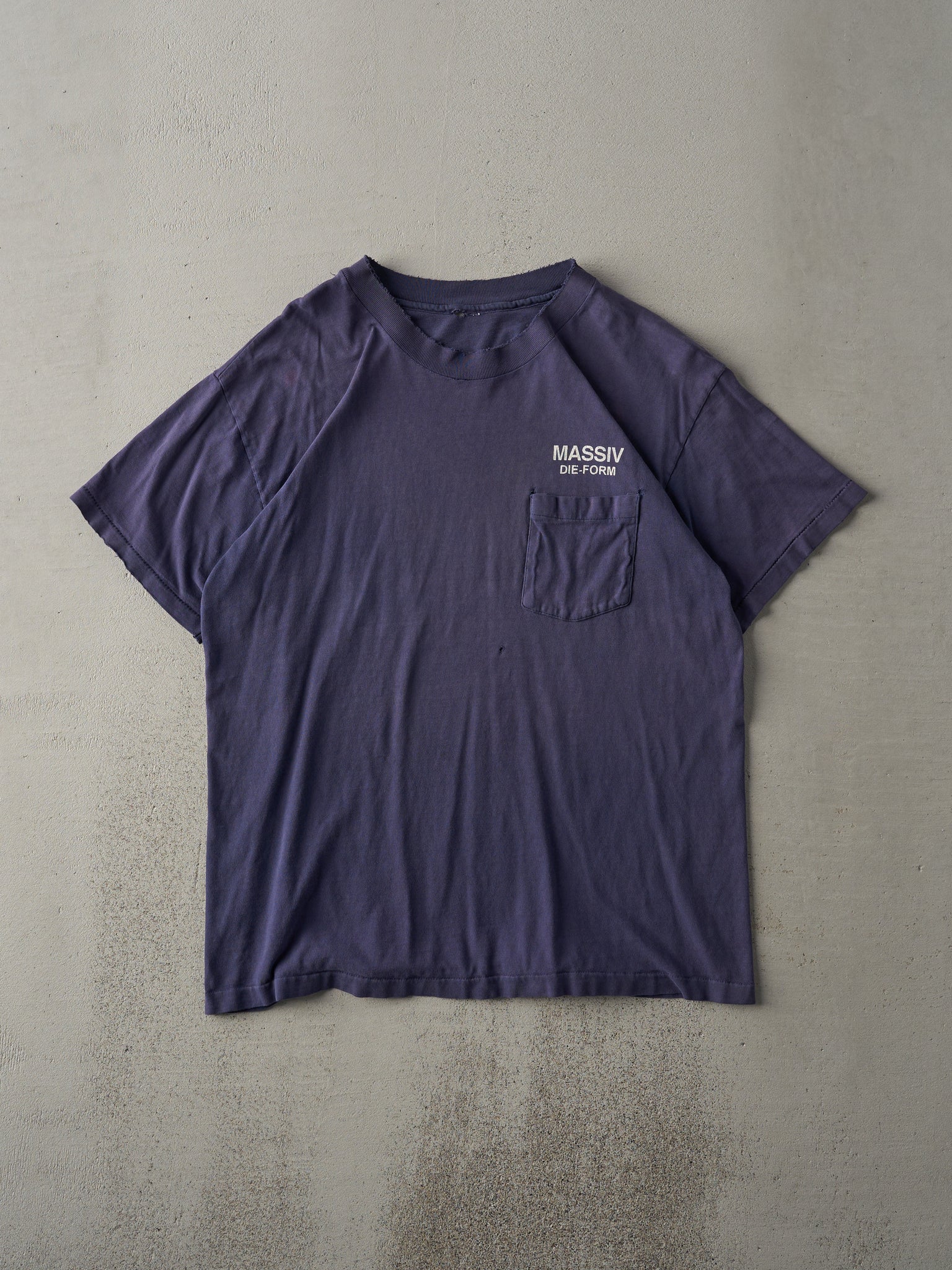 Vintage 90s Navy Blue Massiv Pocket Tee (M)