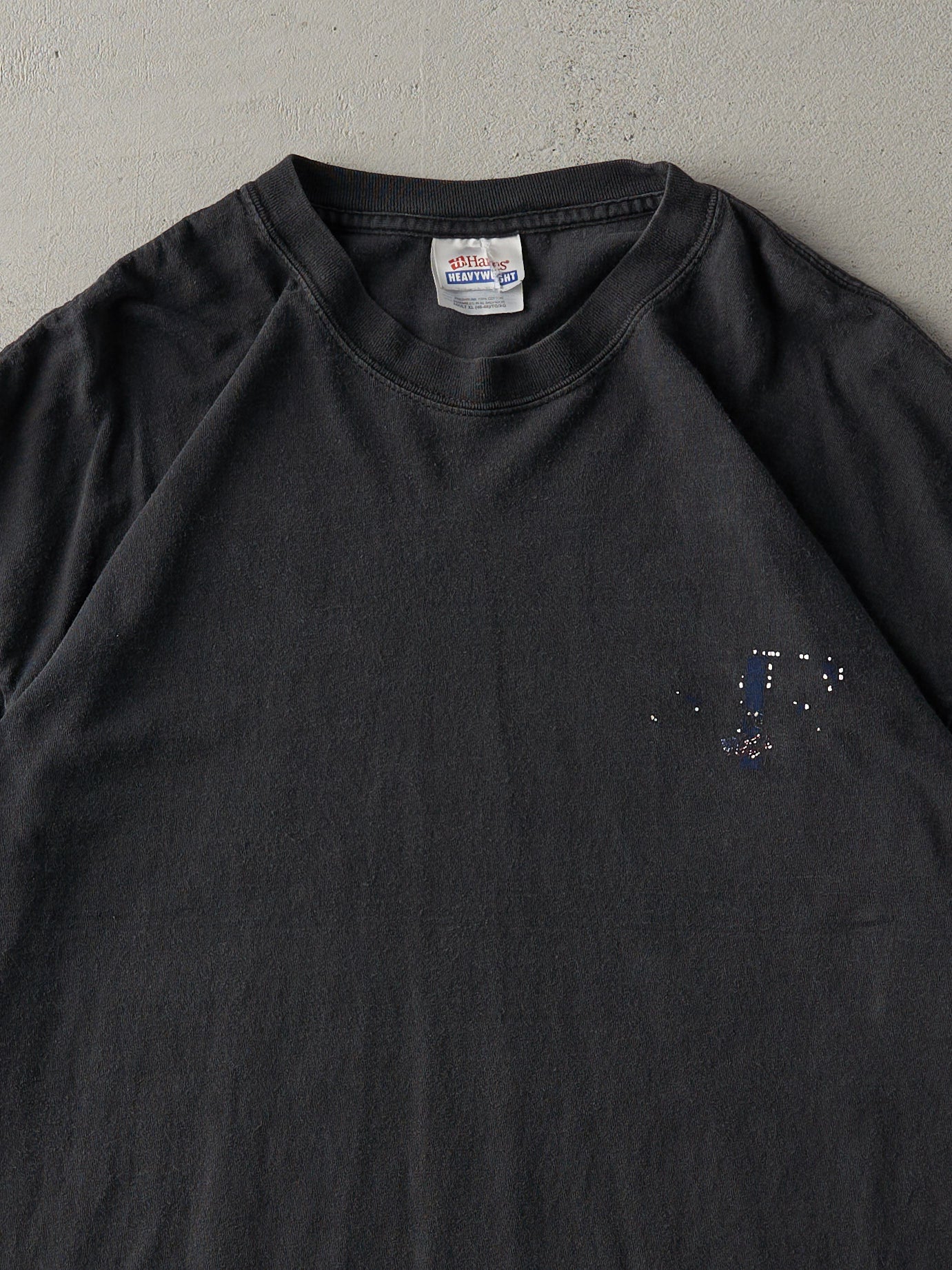 Vintage 90s Faded Black Blank Tee (M)