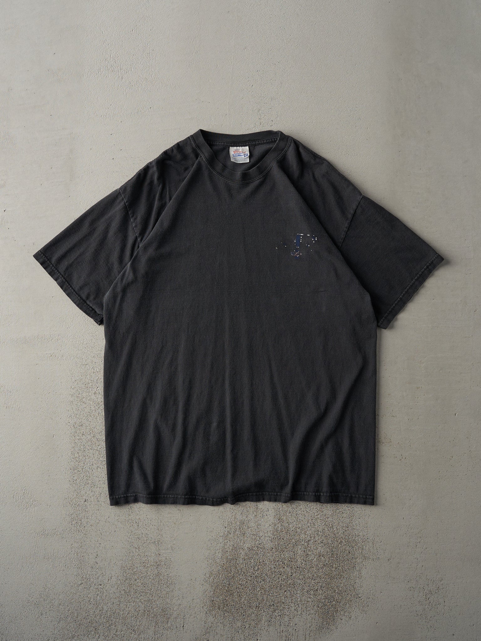 Vintage 90s Faded Black Blank Tee (M)