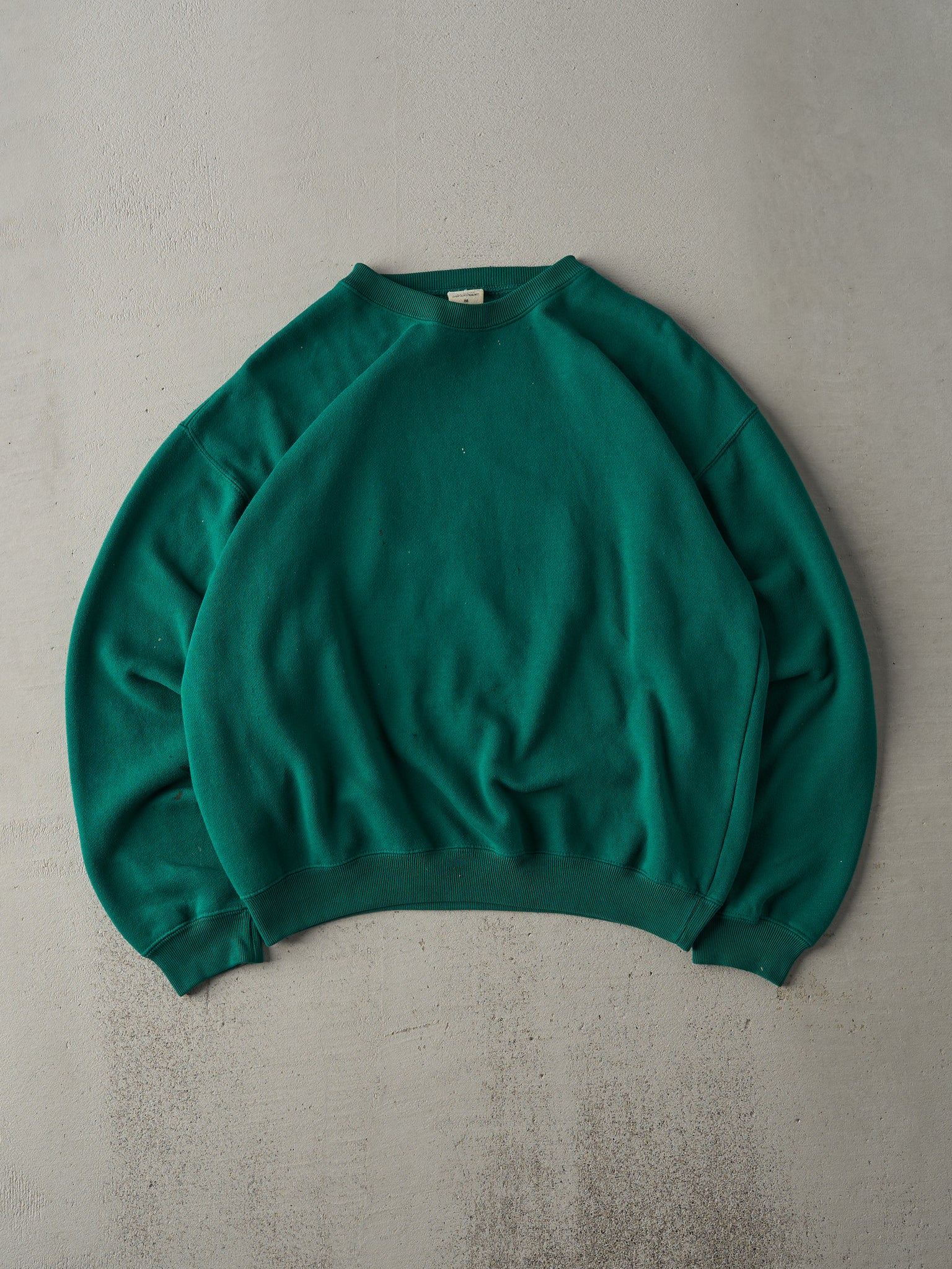 Vintage 80s Forest Green Blank Boxy Crewneck (M)