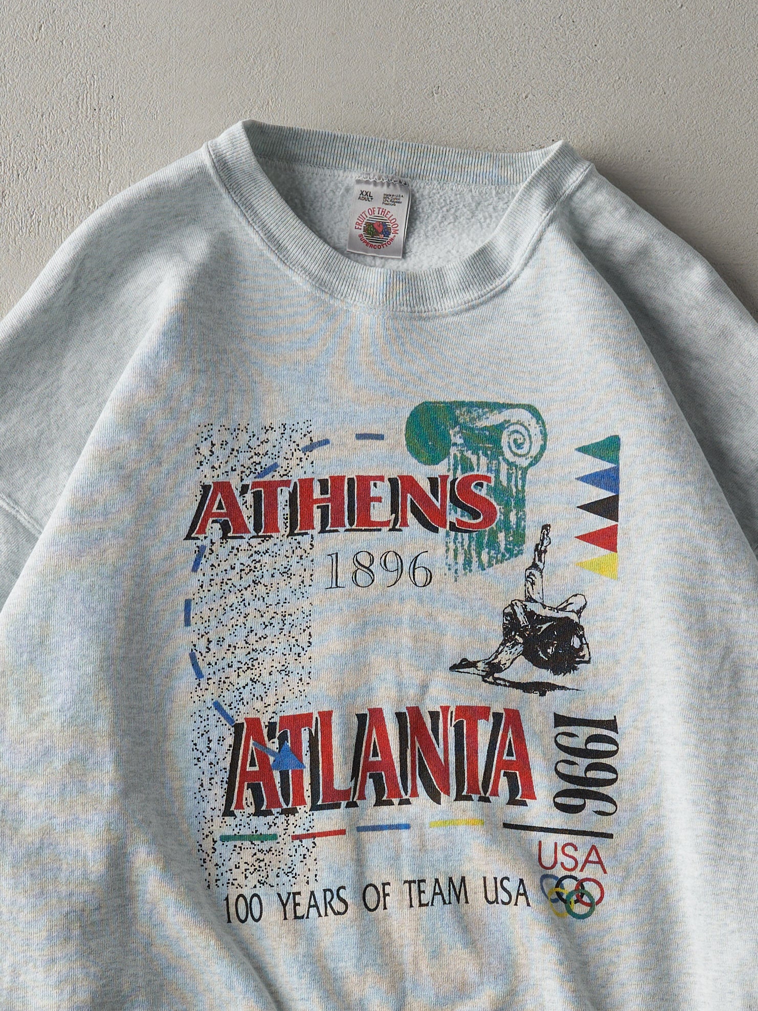 Vintage 96' Heather Grey Atlanta Olympics Team USA Crewneck (L/XL)