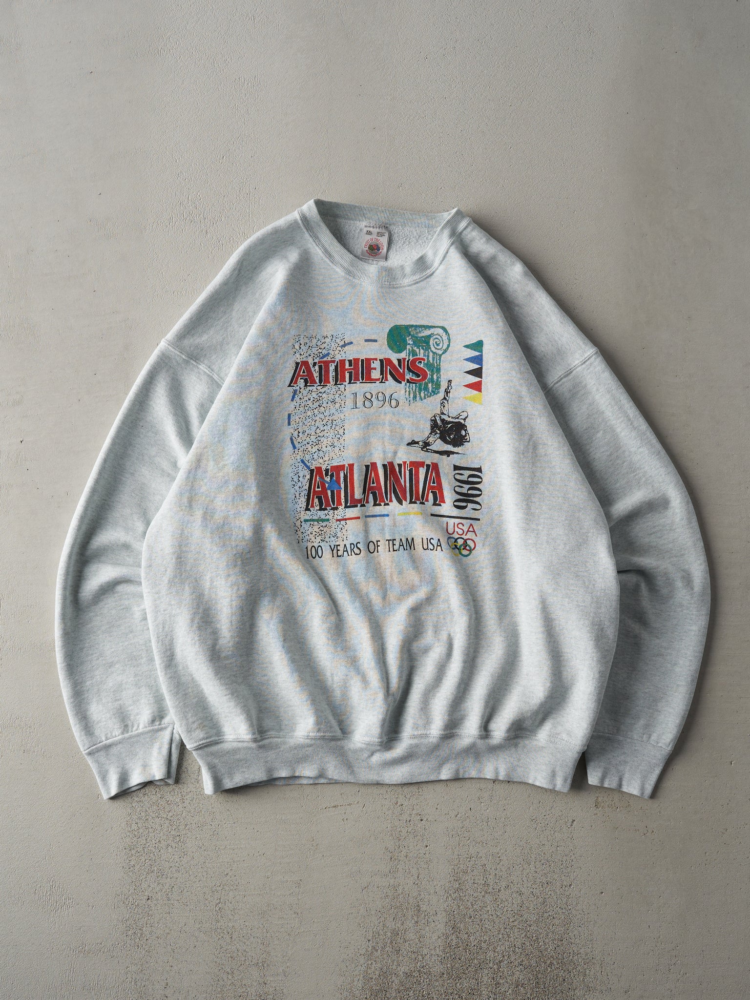 Vintage 96' Heather Grey Atlanta Olympics Team USA Crewneck (L/XL)