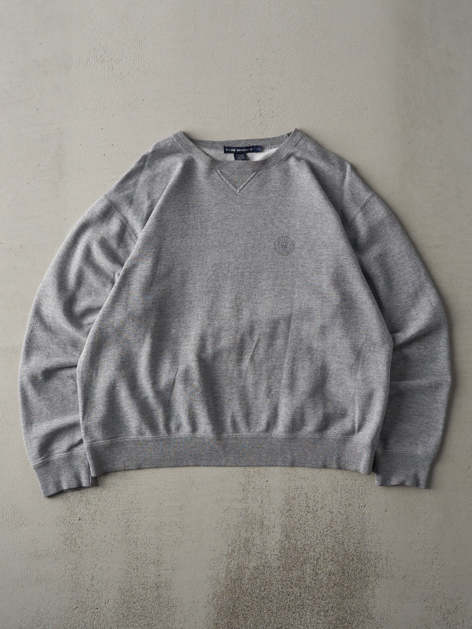 Vintage 90s Grey Club Monaco Logo Boxy Crewneck (L)