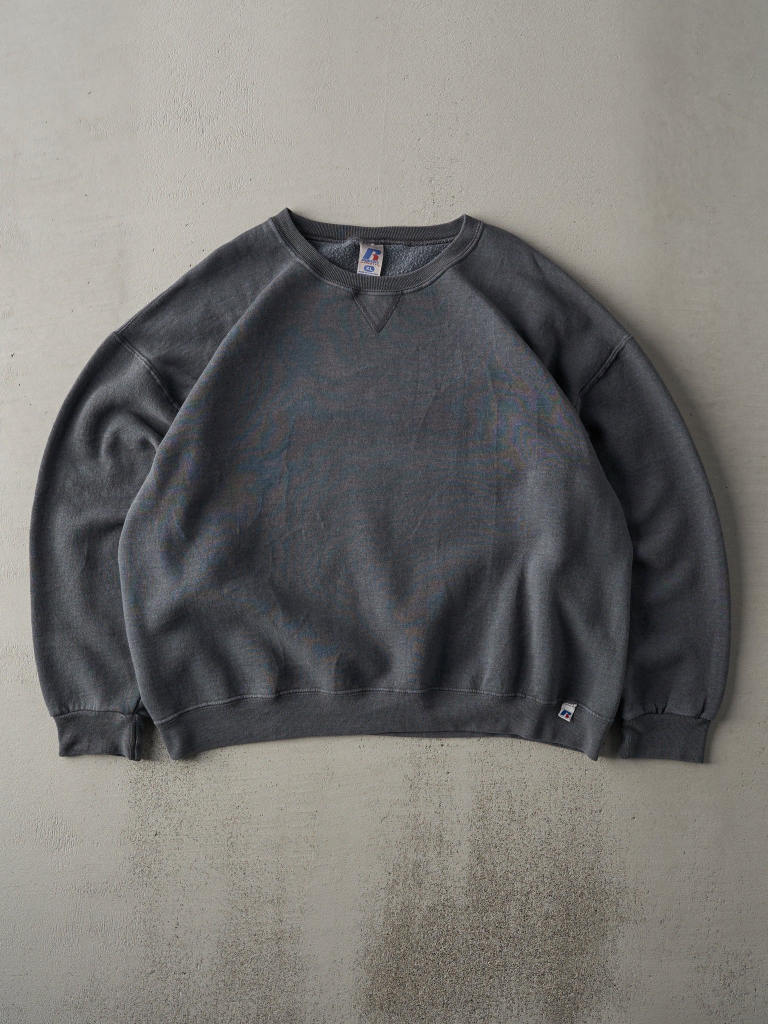 Vintage Y2K Charcoal Grey Russell Athletics Blank Crewneck (XL)