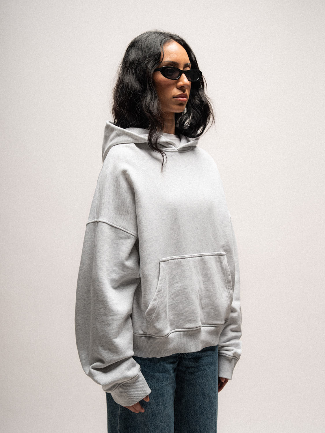 Everyday Boxy Hoodie – Heather Grey