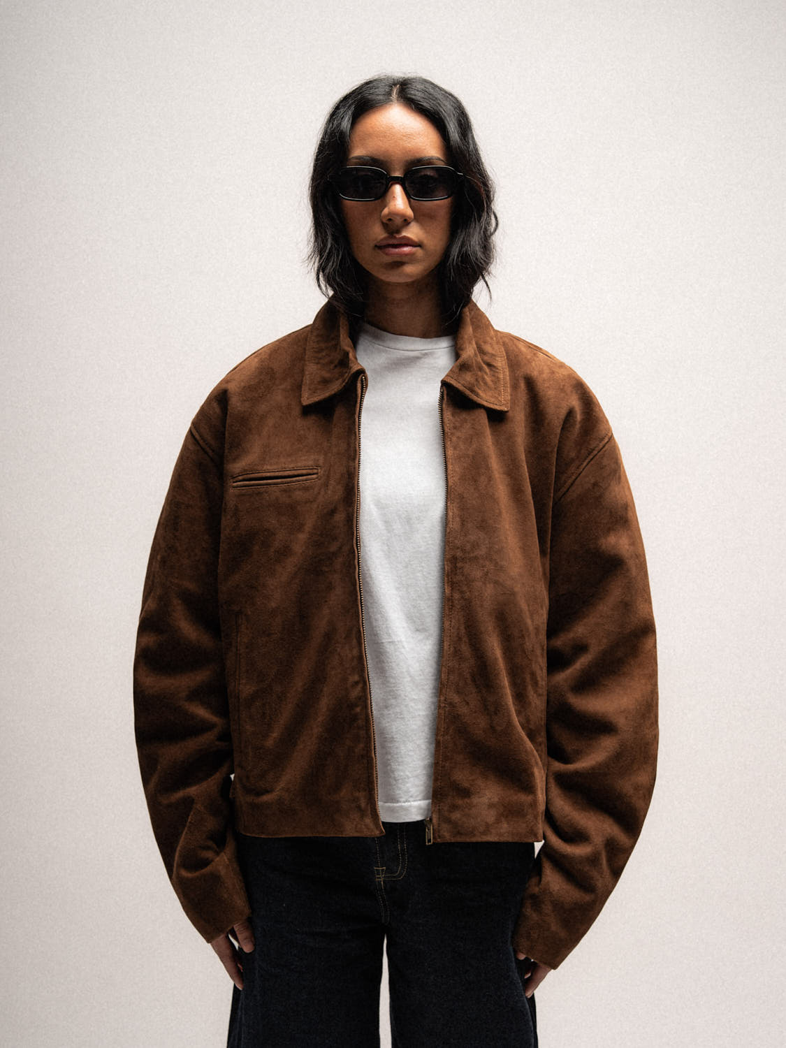 Everyday Boxy Leather Jacket - Suede