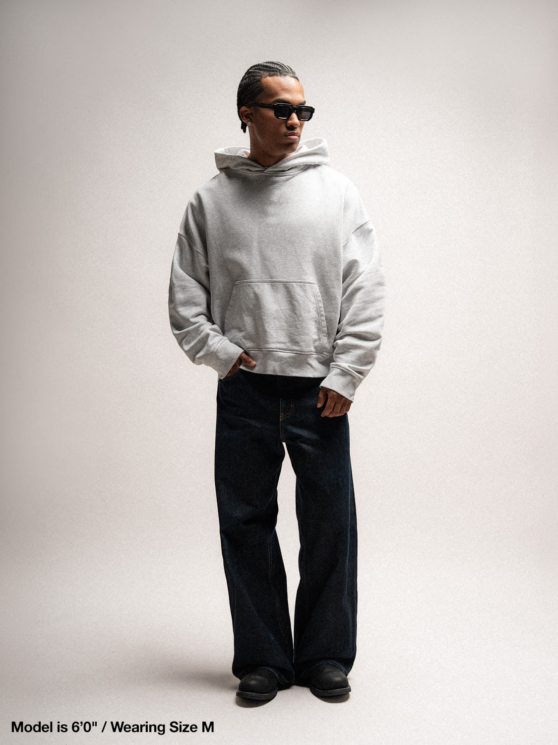 Everyday Boxy Hoodie – Heather Grey