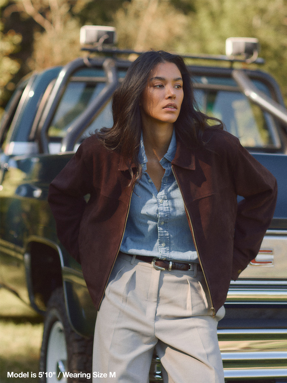 Heritage Leather Jacket - Suede Dark Brown