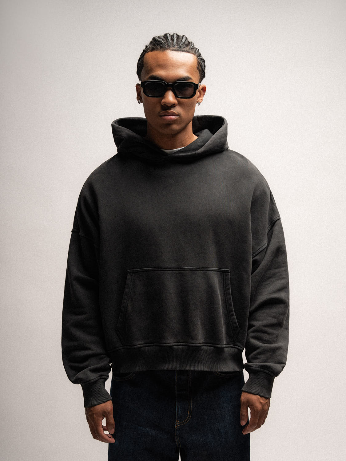 Everyday Boxy Hoodie – Jet Black
