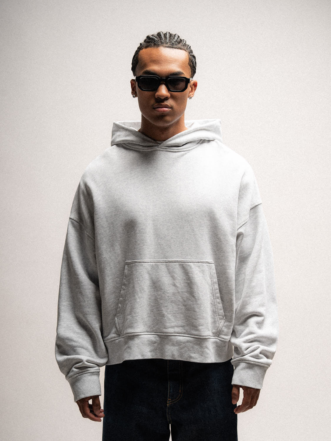Everyday Boxy Hoodie – Heather Grey