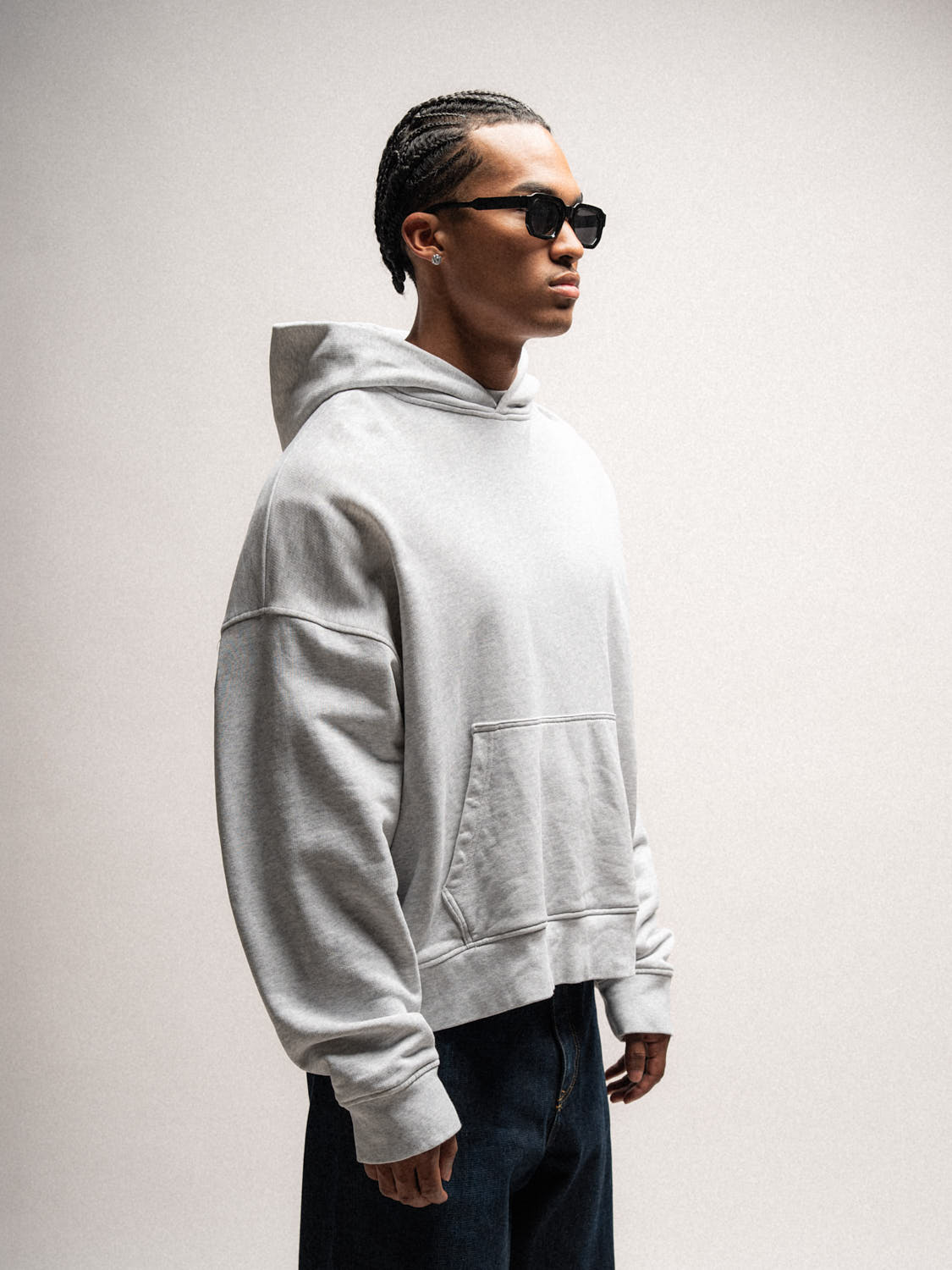 Everyday Boxy Hoodie – Heather Grey