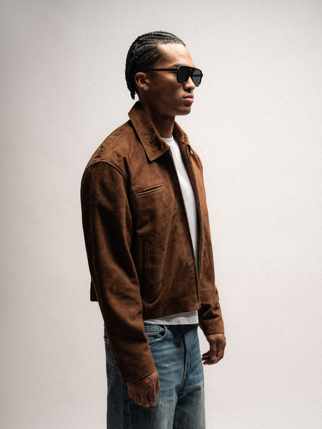 Everyday Boxy Leather Jacket - Suede