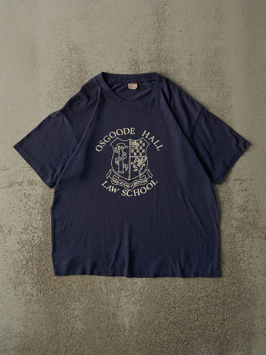 Vintage 80s Navy Blue Osgoode Hall Law School Single Stitch Tee (M)