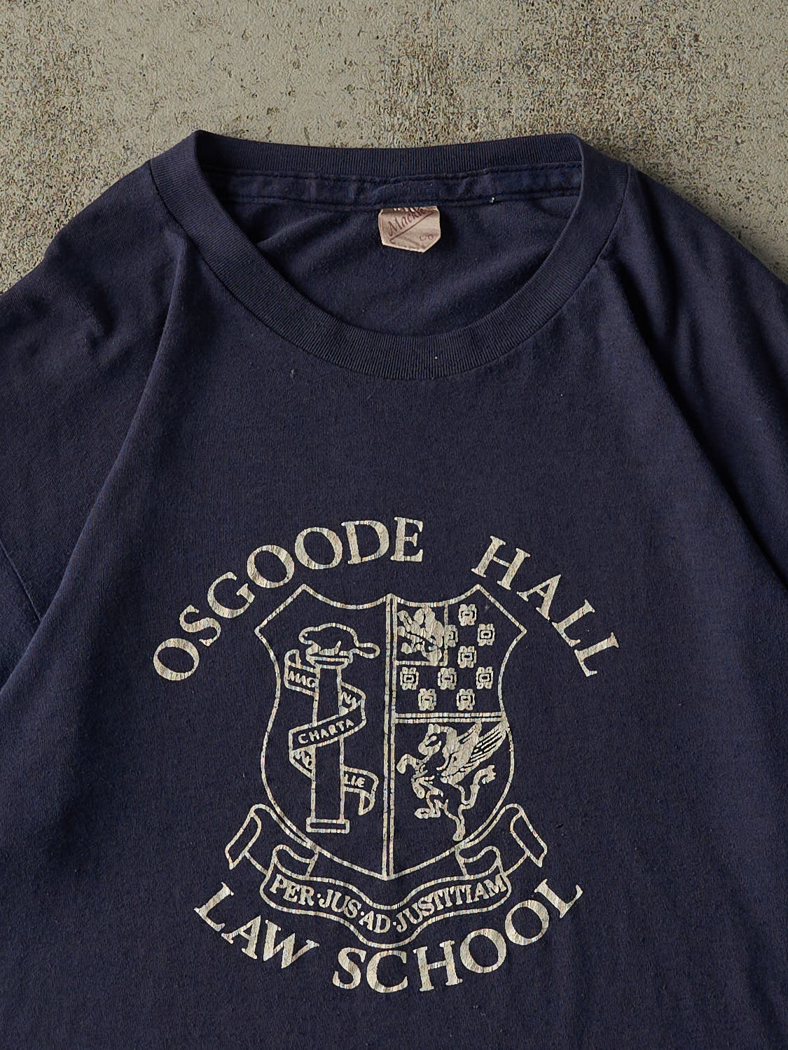 Vintage 80s Navy Blue Osgoode Hall Law School Single Stitch Tee (M)