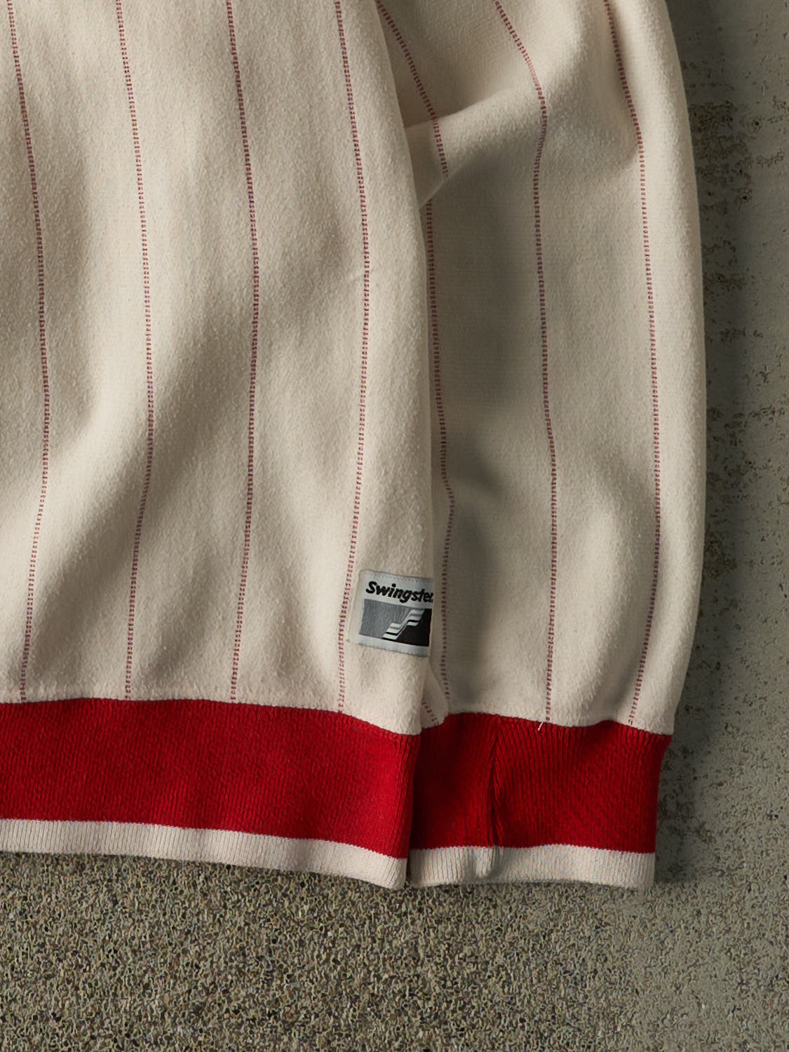 Vintage 90s White & Red Ohio State Pinstriped Crewneck (XL)