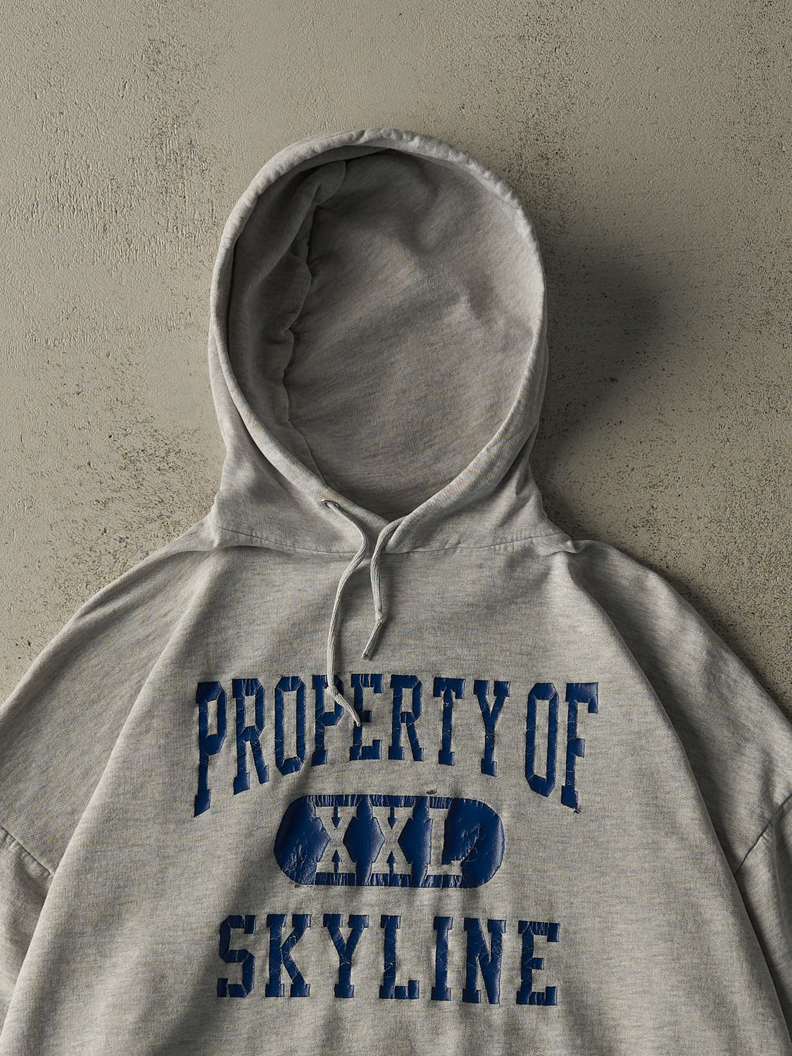 Vintage 90s Heather Grey Skyline Boxy Hoodie (XL/XXL)