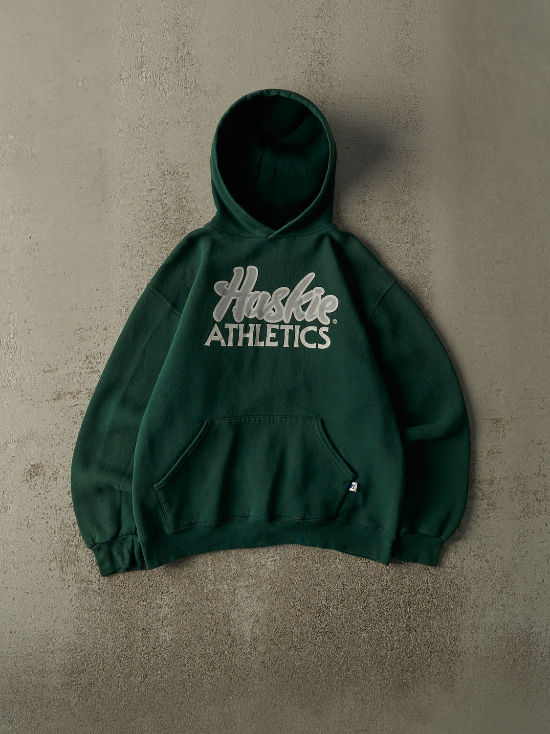 Vintage Y2K Green Huskie Athletics Russell Athletics Hoodie (S/M)