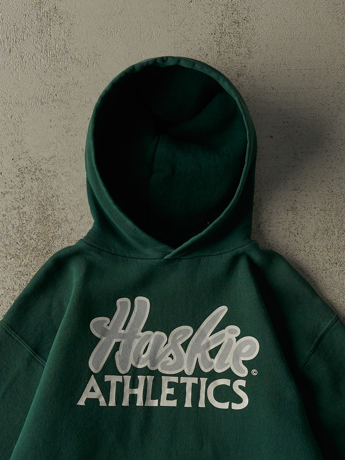 Vintage Y2K Green Huskie Athletics Russell Athletics Hoodie (S/M)